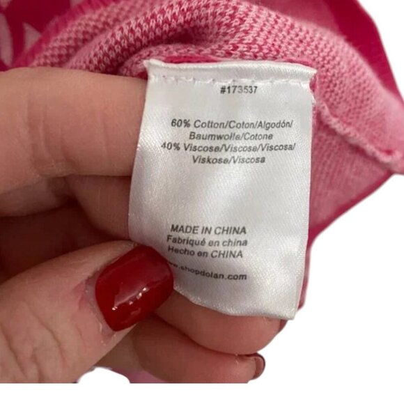 Barbiecore Knit Pink Colorblock Stripe Houndstooth Bell Sleeve Crop XS - Picture 5 of 7